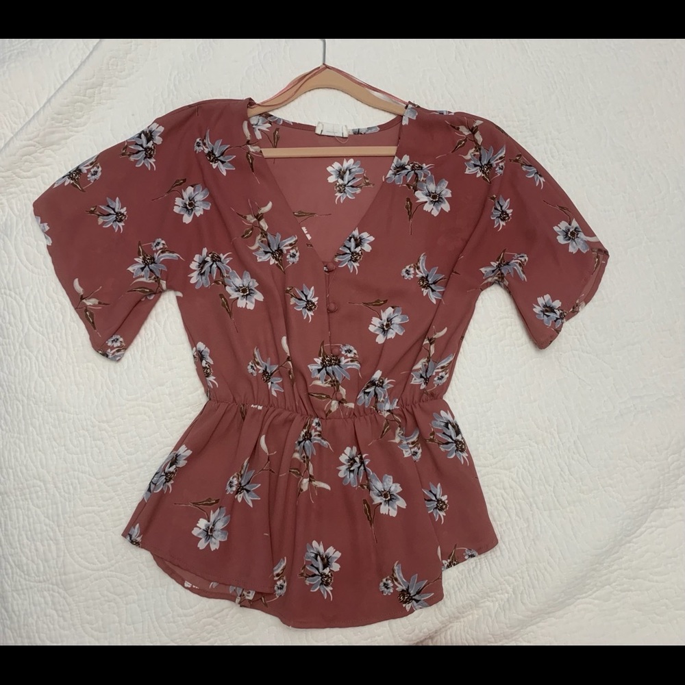 Floral peplum top